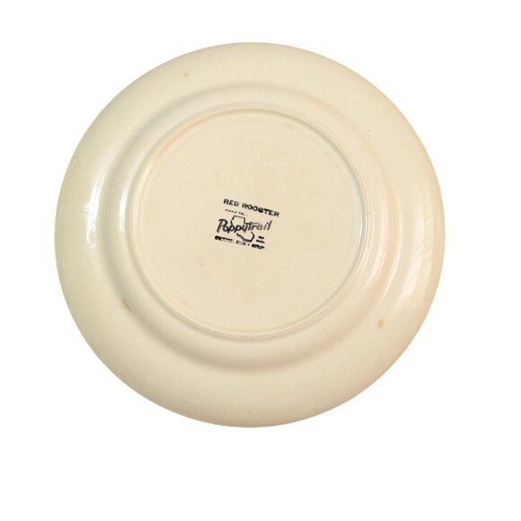 Vintage Metlox Poppytrail Red Rooster Ceramic Dinner Plate 10" Set Of 2 - Picture 2 of 7